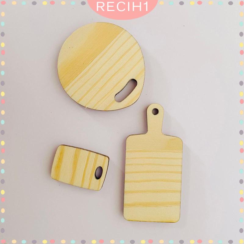 Mô Hình Khay Bánh Mì Tráng Miệng Bằng Gỗ Dùng Trang Trí Nhà Búp Bê