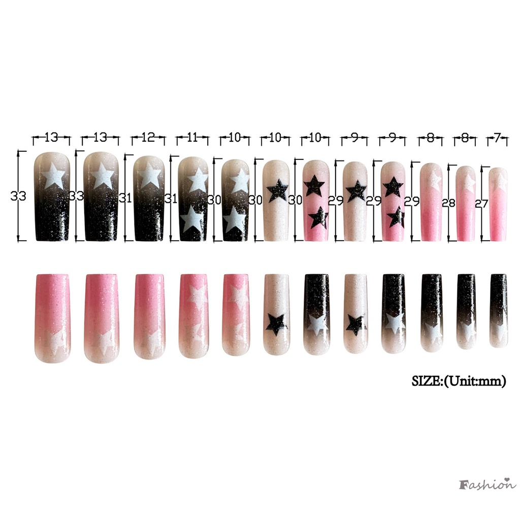 Bộ Móng Tay Giả Dài Lấp Lánh Phong Cách Pháp