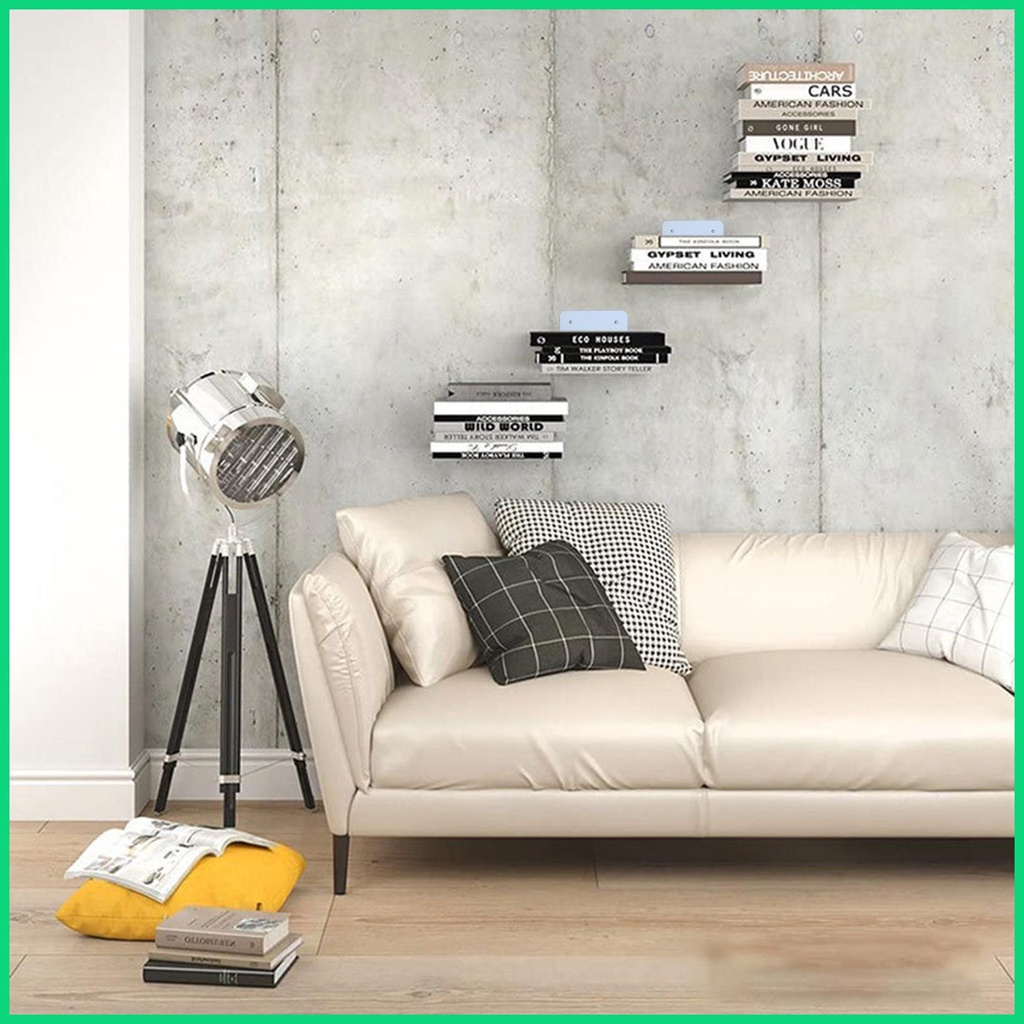 Kệ Sách Gắn Tường Bằng Kim Loại Vô Hình Tái Sử Dụng Tiện Lợi