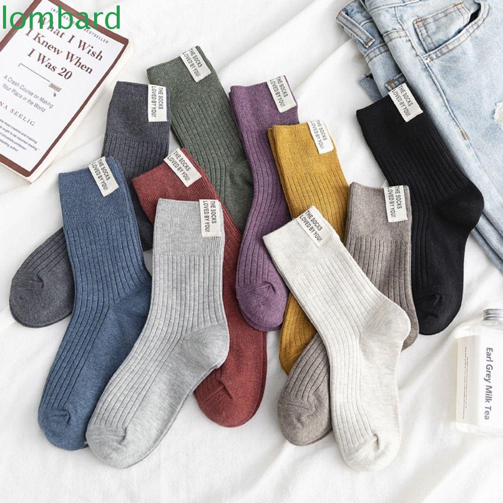 Vớ Cotton Dày Màu Trơn Phong Cách Harajuku Vintage Cho Nữ