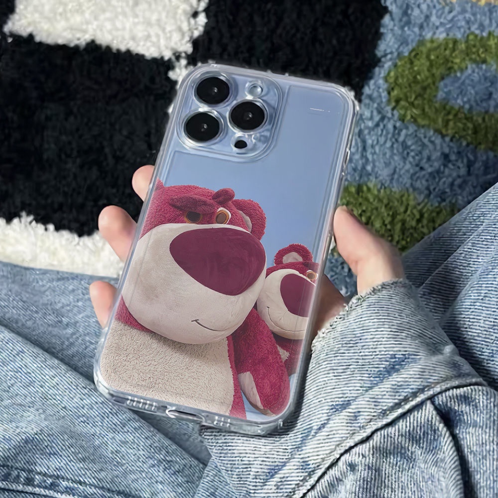 ✅Ốp Điện Thoại Mềm Chống Sốc Hình Gấu Dâu Tây Cho Iphone 14Pro Plus 1213 Max 1178 6In 4RIB