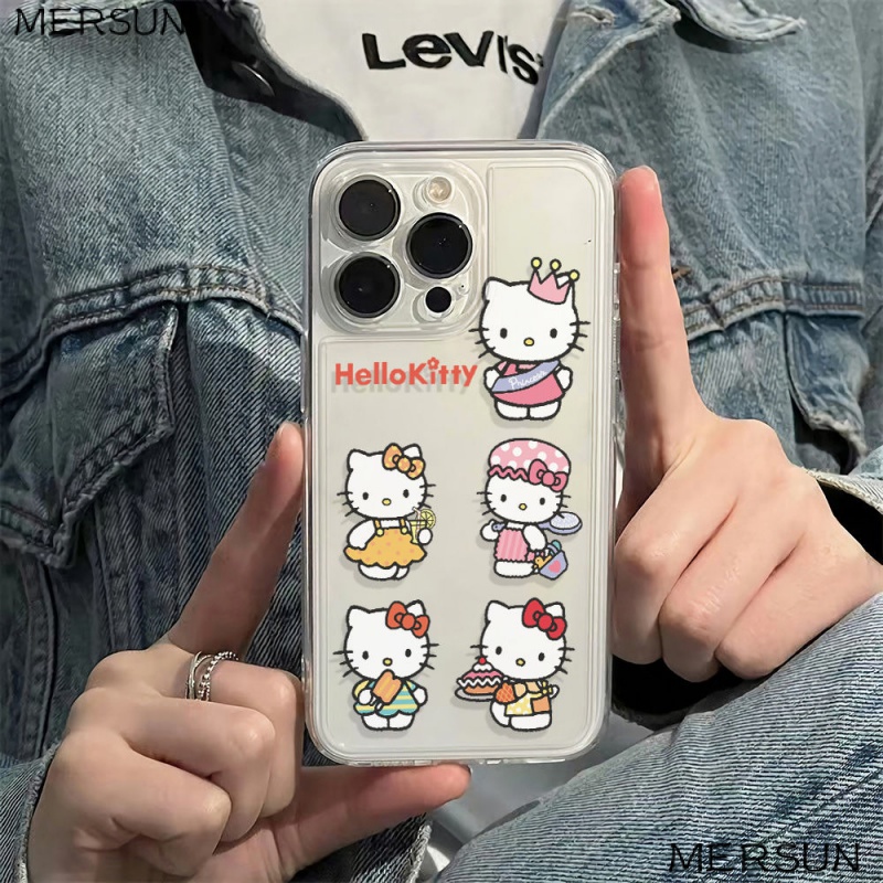 ✅Ốp Điện Thoại Dẻo Họa Tiết Hoạt Hình Hello Kitty Dễ Thương Cho Iphone12 14Promax7811 Style 6In13Plus