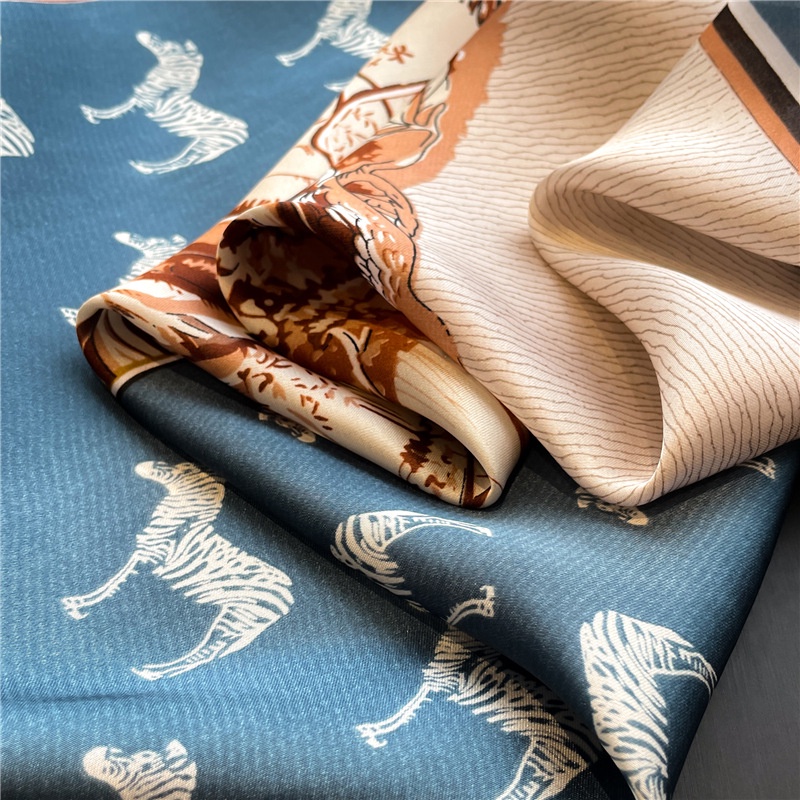 Khăn Choàng Cổ Hình Vuông 70X70Cm Bằng Lụa Thời Trang Thanh Lịch Dành Cho Nữ