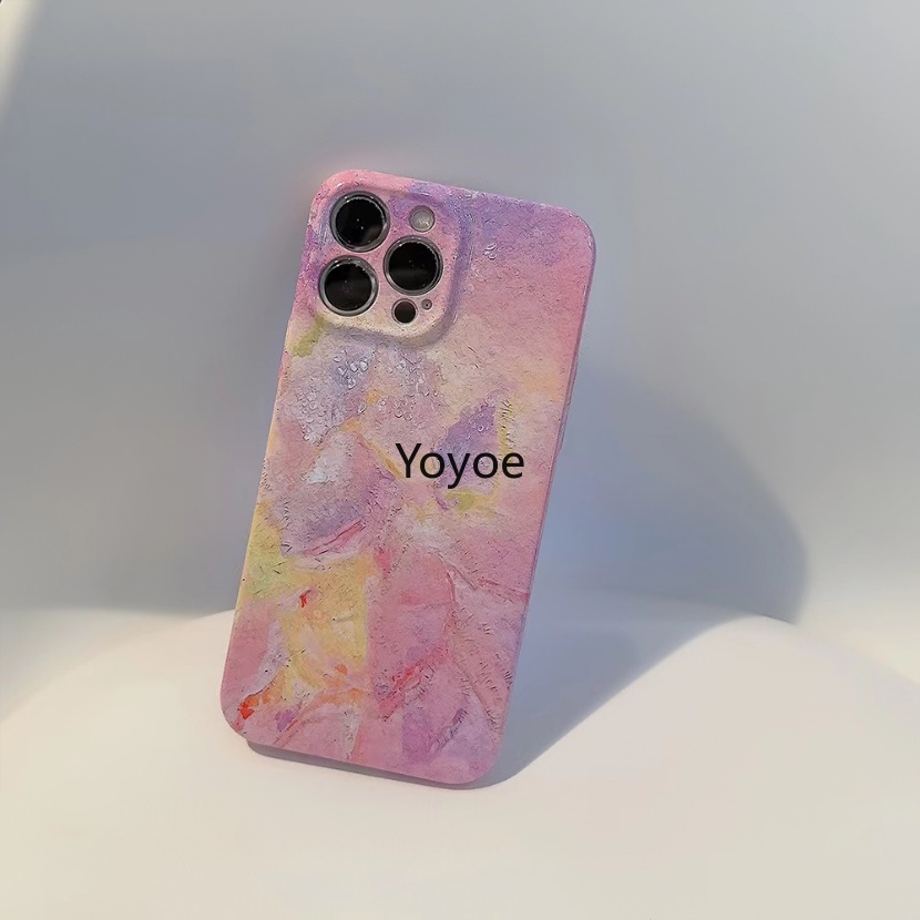 Ốp Điện Thoại Silicone Mềm Chống Sốc Tranh Sơn Dầu Cho iPhone 14plus X XR XS 11 12 13 14 Pro Max SE 7 8 Plus