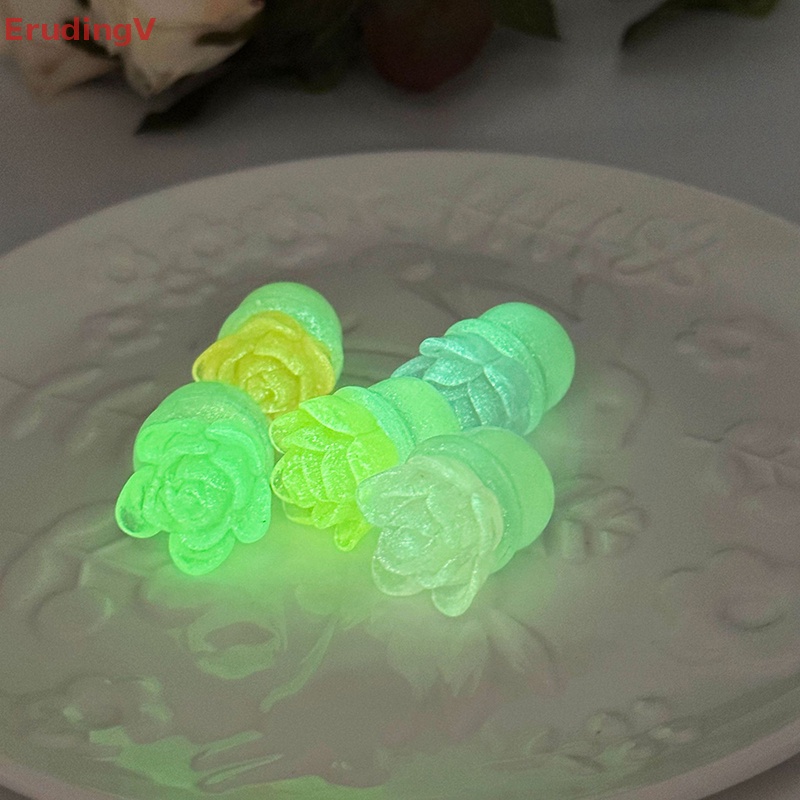 [ErudingV] Chậu Hoa Sen Đá Resin Mini Phát Sáng Dễ Thương Trang Trí Xe Hơi / Móc Khóa DIY