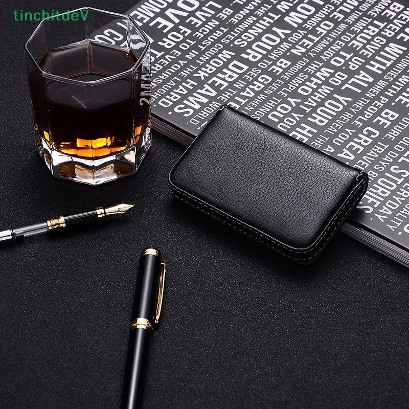 Ví Da PU Đựng Thẻ Tín Dụng / Danh Thiếp Cỡ Lớn Có Khóa Cài Nam Châm Tiện Dụng