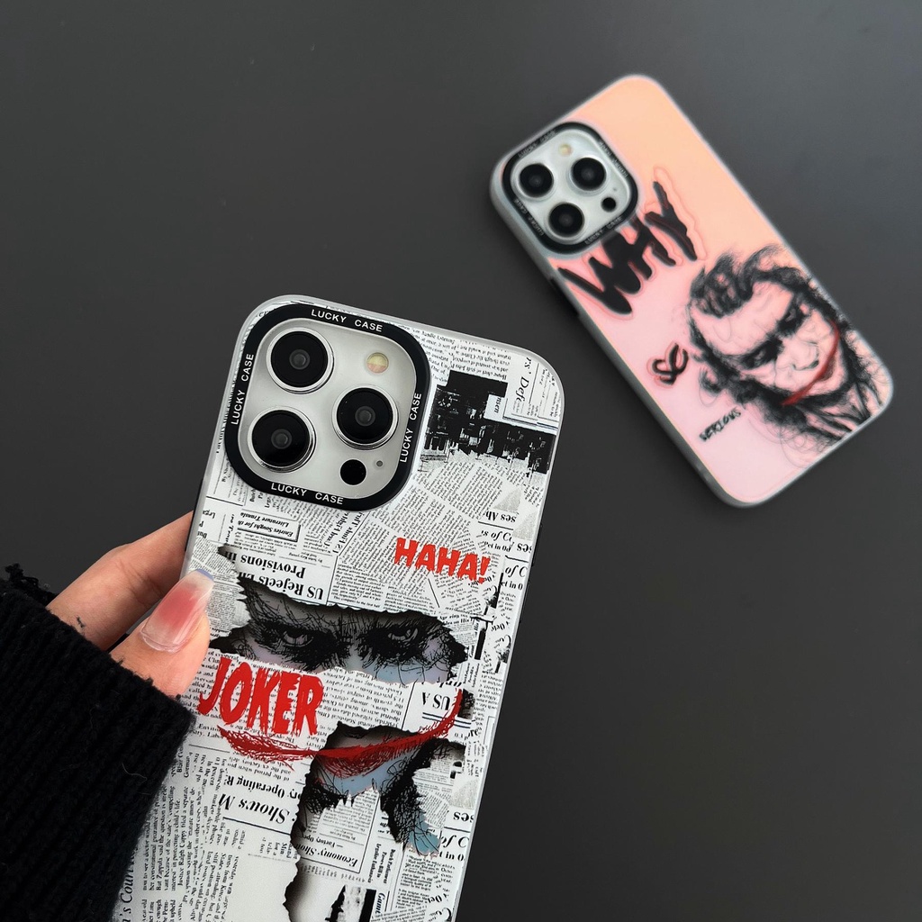 Ốp Điện Thoại TPU Mềm Trong Suốt Hai Mặt Chống Rơi Họa Tiết Nhãn Hiệu Chú Hề Cho iPhone 14 13 12 11 Pro Max
