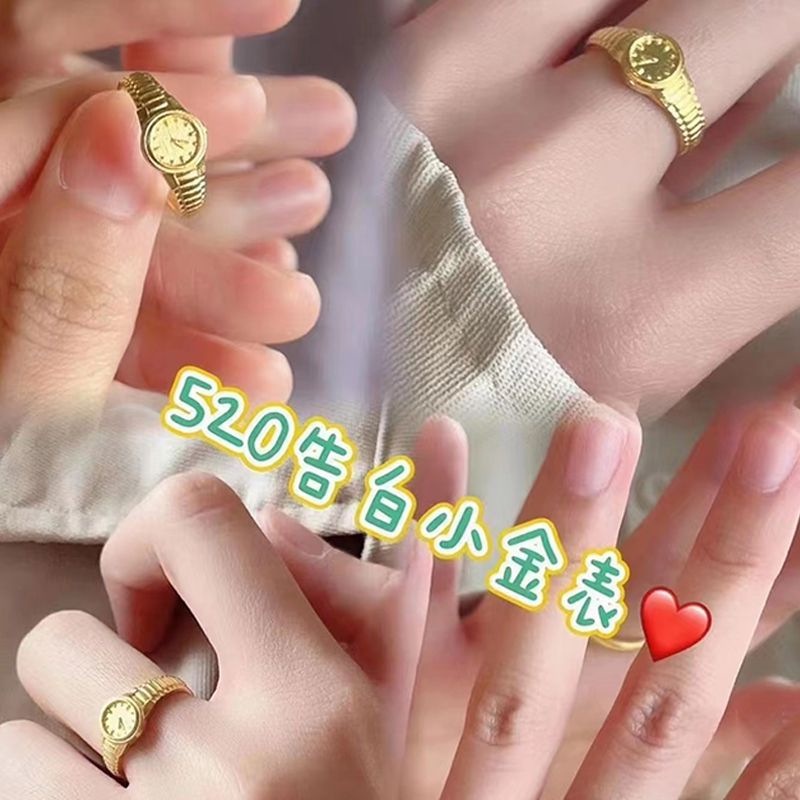 Nhẫn Đồng Hồ Mạ Vàng 18K 520 Cho Nam Nữ