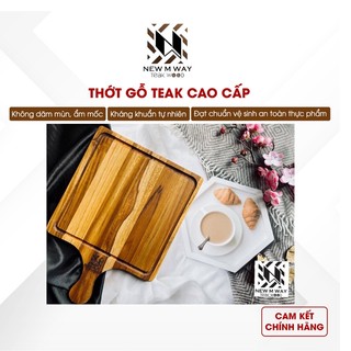 Thớt Gỗ Teak NEW M WAY Vuông Tay Cầm