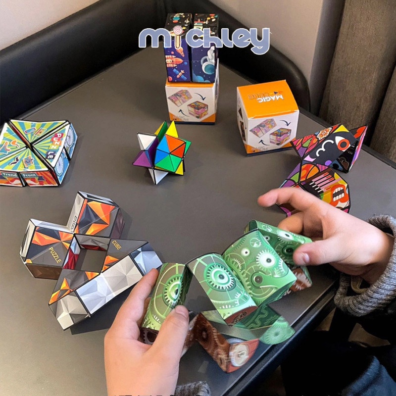 Michley Đồ Chơi Khối Rubik 3d Nhỏ Nhắn Đổi Màu Đặc Biệt Cho Bé Trai