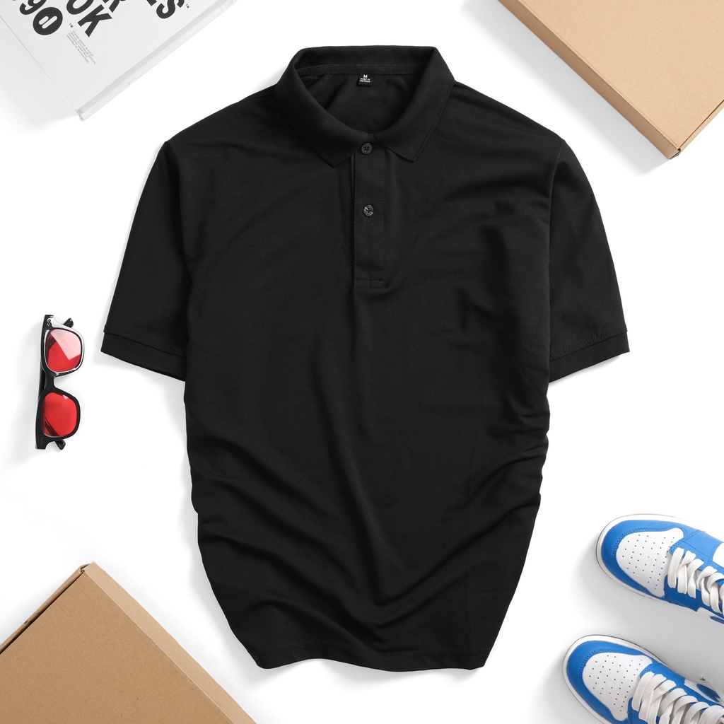 Áo polo trơn vải cá sấu không nhăn không xù đủ màu