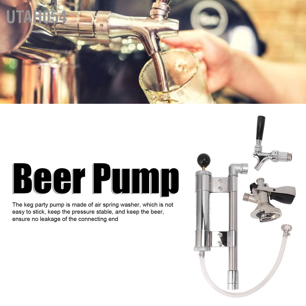 Utah054 Bơm Bia 8in Bằng Thép Không Gỉ Loại A Cho Tiệc Dã Ngoại Ngoài Trời Trong Nhà  Cắm Trại