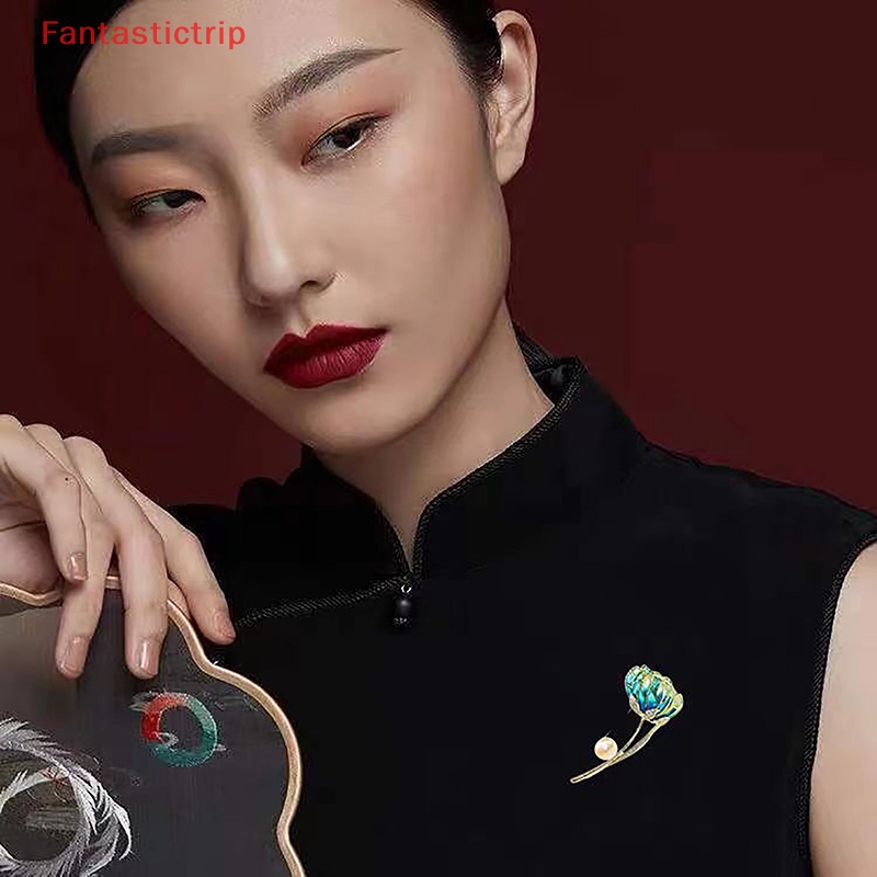 [Fantastictrip] Ghim Cài Áo Hình Hoa Đính Ngọc Trai Cao Cấp Thời Trang Trang Trí Khăn Choàng Cổ