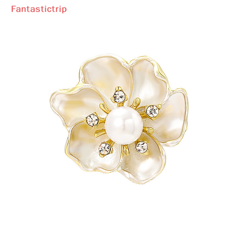 [Fantastictrip] Ghim Cài Áo Cardigan Hình Hoa Trà Thời Trang Nhẹ Nhàng Vintage Khí Chất