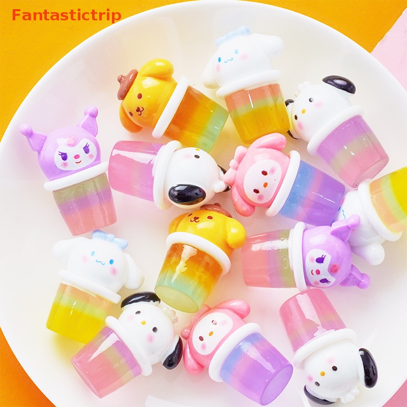 [Fantastictrip] Mặt Dây Chuyền Ba Chiều Bằng Nhựa Resin Hình Động Vật Hoạt Hình Màu Macaron Dễ Thương DIY Mới