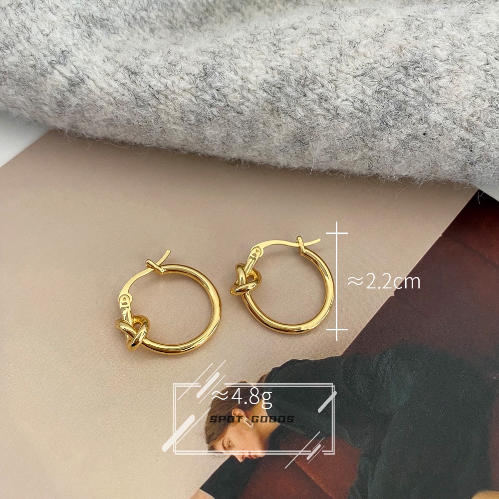 Khuyên Tai Tròn Thắt Nút Đơn Giản Thời Trang Cổ Điển