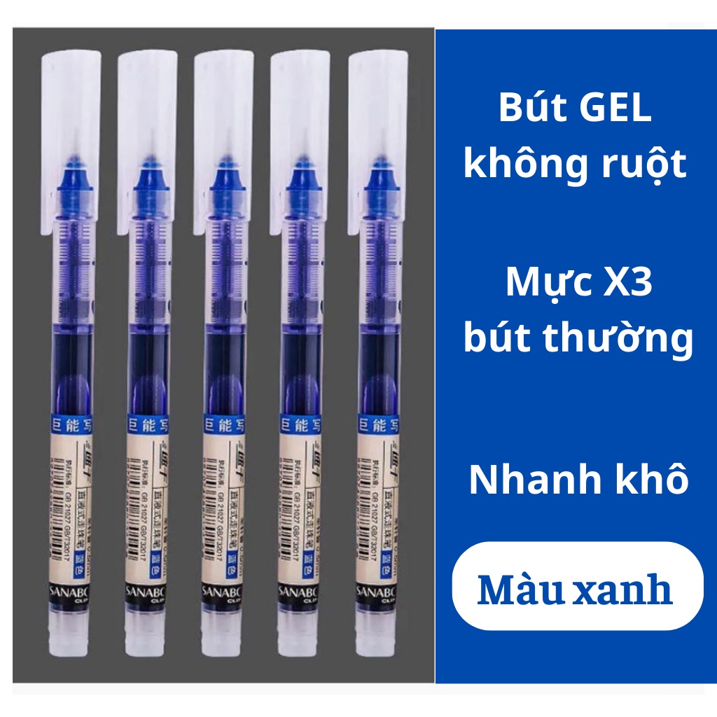 Bút gel mực nước bút nước đen xanh đỏ mực khô nhanh ngòi 0,5mm bút gel đen mực trơn mượt viết cực thích