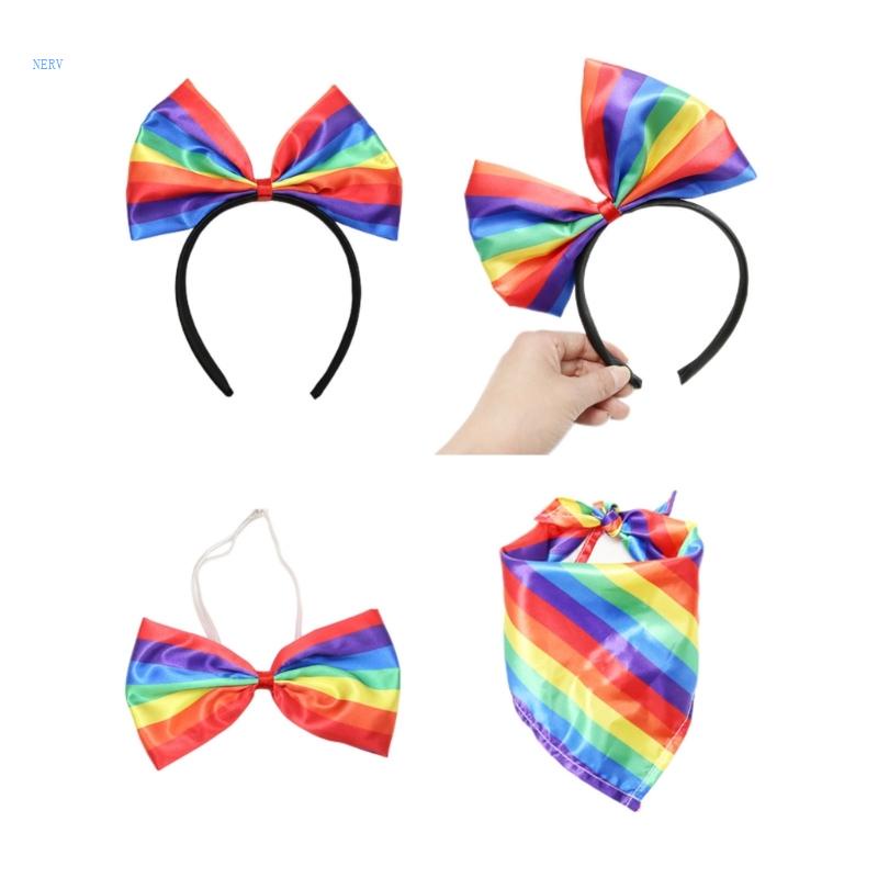 Băng Đô Cài Tóc Hình Nơ Màu Cầu Vồng Cho Lễ Phục Sinh