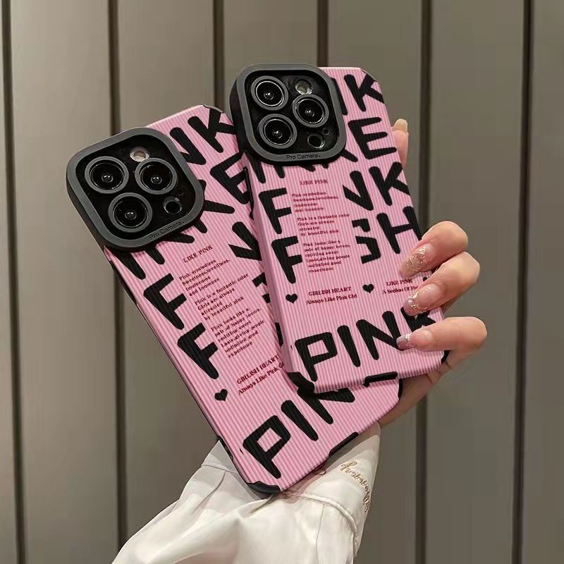 Bao Da Điện Thoại Màu Hồng Phong Cách Âu Mỹ Cho Iphone 14 Promax / 13 / 12 / 11 / XR / XS / X / XSMAX / 7 / 8PLUS-HM