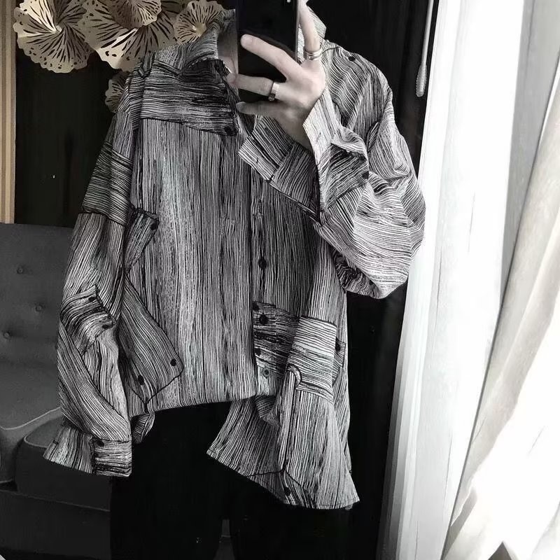 Áo Sơ Mi Nam Dài Tay Họa Tiết Hoa vintage Thời Trang