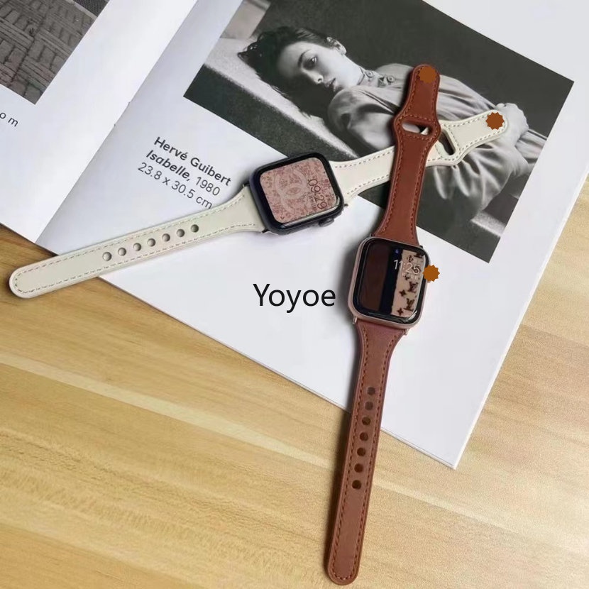 Dây Đeo Bằng Da Kích Thước Nhỏ 45mm 44mm 49mm 41mm 40mm 42mm 38mm Cho iWatch Series 1 2 3 4 5 6 SE 7 8 Ultra