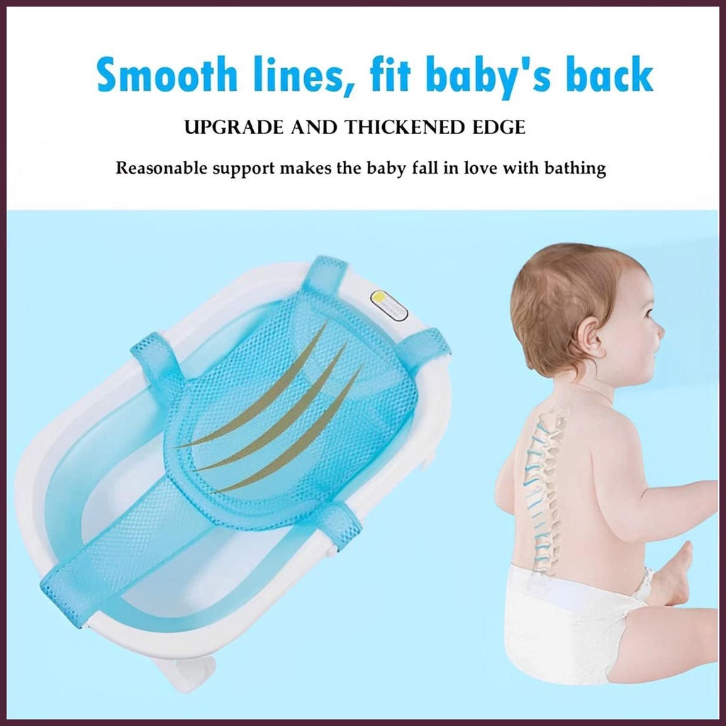 Tấm Thảm Lưới Mềm Mại Thoáng Khí Lót Bồn Tắm Có Tựa Đầu Cho Bé Sơ Sinh