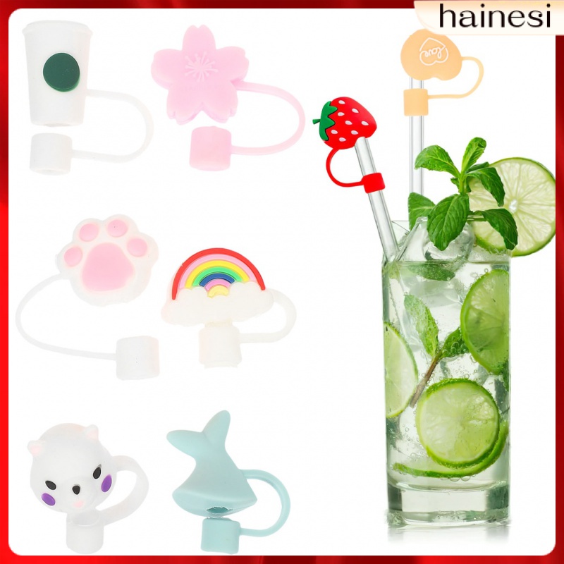 Set 8 Nắp Đậy Ống Hút Bằng Silicone Cao Su Mềm Cho Bé