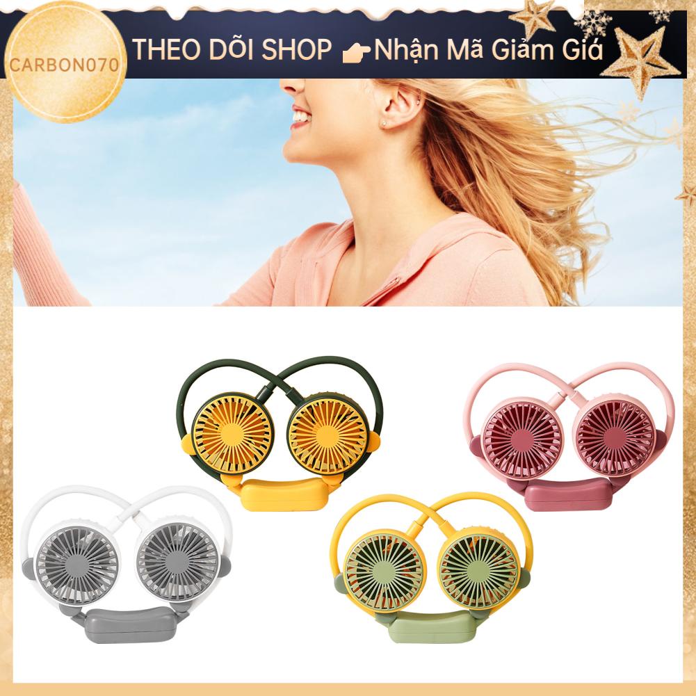 [Hàng HOT] Quạt đeo cổ mini di động sạc USB gấp gọn tiện lợi cho văn phòng du lịch【Carbon070】
