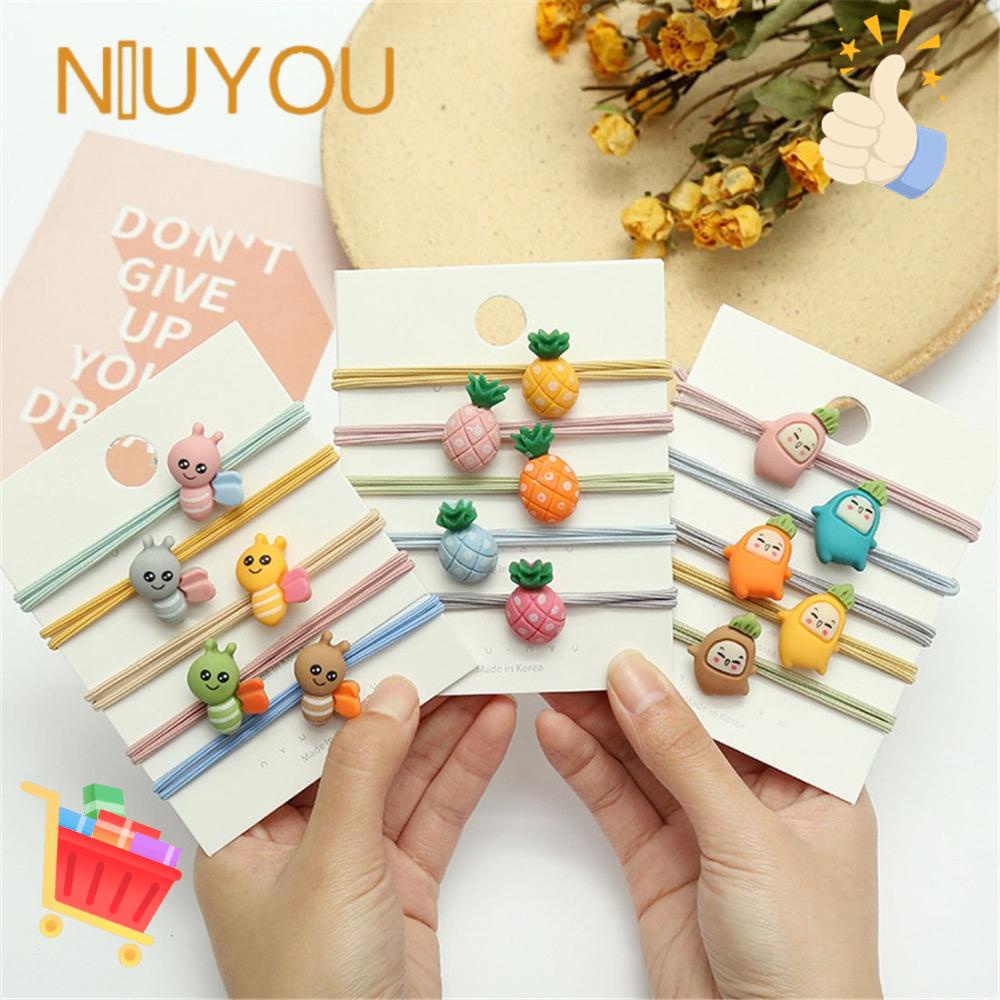 Dây Cột Tóc Co Giãn Cao In Họa Tiết Trái Cây Hoạt Hình Cho Nữ