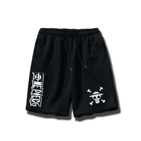 Quần Short Dáng Rộng In Hình one piece Mũ Rơm Luffy ins Siêu Hot Thời Trang Hàn Quốc