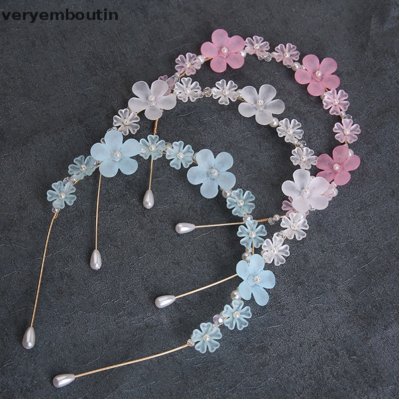 Cài Tóc Hoa Trắng Đính Ngọc Trai Thanh Lịch Thời Trang Cho Cô Dâu