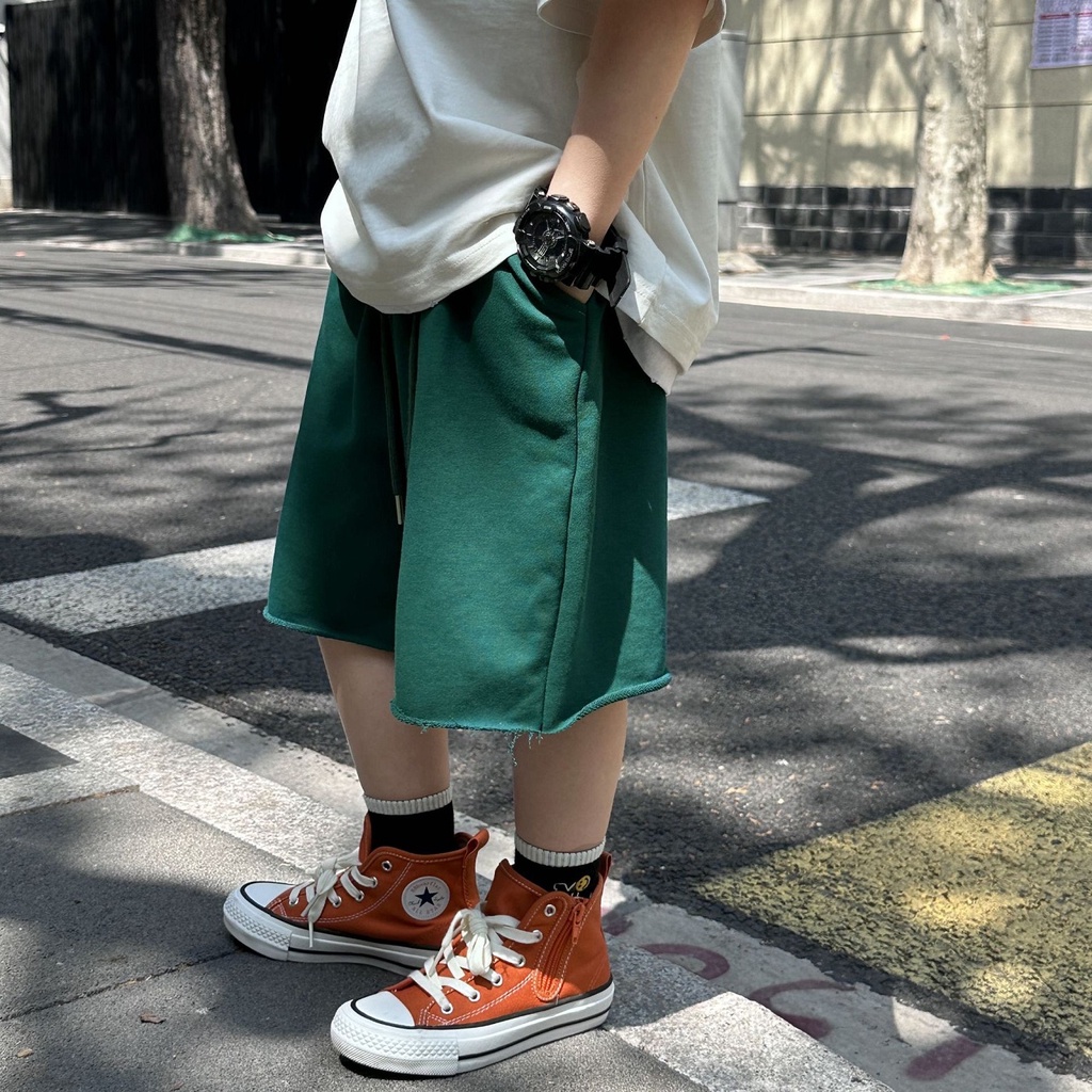 Quần short bé trai màu trơn cotton nỉ QB603 sz 90-140, quần ngắn đơn giản mùa hè phong cách Hàn quốc cho bé