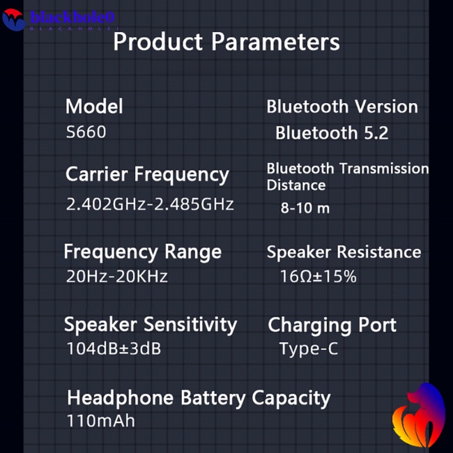 Tai Nghe Bluetooth 5.2 BH S660 Tws Không Dây Thoáng Khí Có Đèn Cảm Ứng