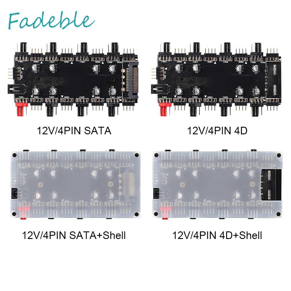 Bộ Chia Cổng 1 Sang 8 Cổng RGB PWM 12V / 4 Pin Cho Bo Mạch Chủ Quạt