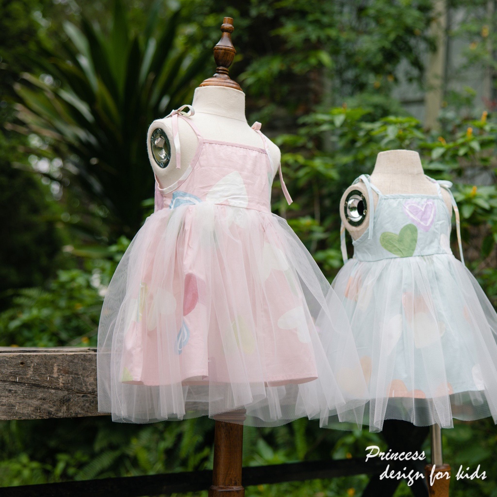 Váy thô lụa 2127 phối ren op kids