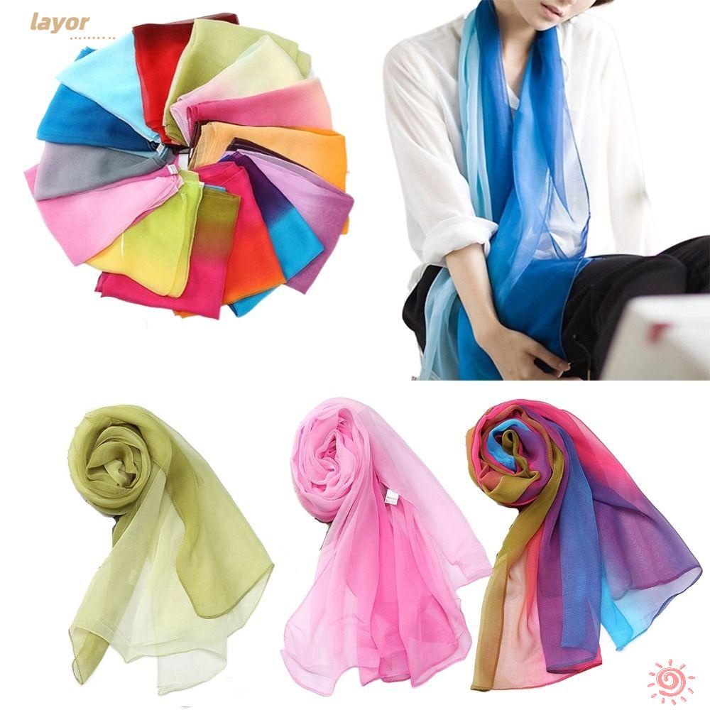 LAY Khăn Choàng Cổ Chiffon Mềm Mại Thời Trang Cho Nữ