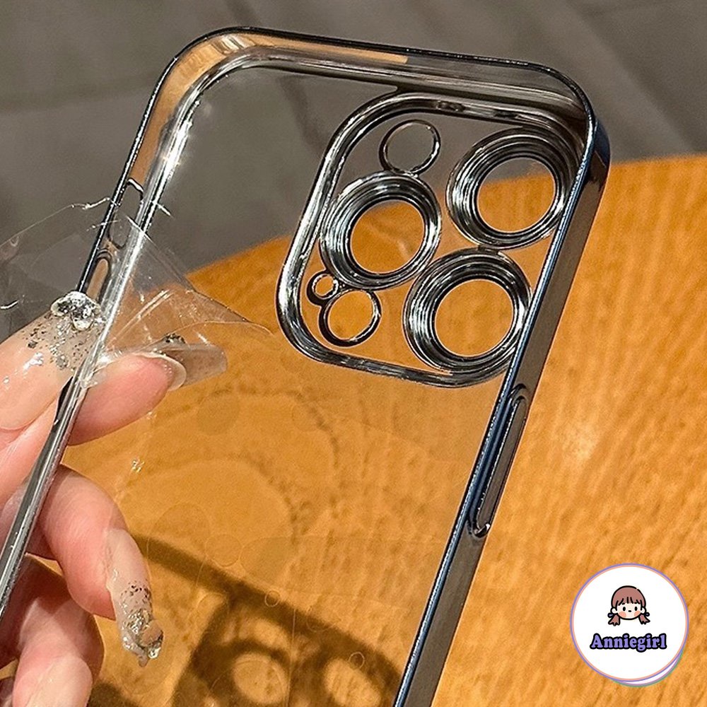 Ốp Điện Thoại TPU Dẻo Màu Đen Mạ Viền Đơn Giản Thời Trang Cho IPhone 11 14 Pro Max 13 Pro Max 12 IPhone X XS XR 7 8 Plus Ultra