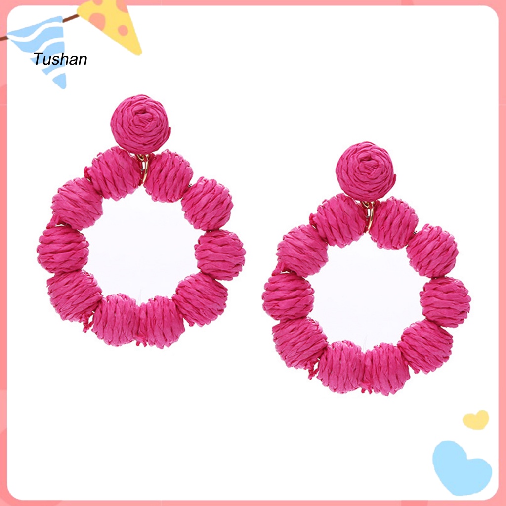 1 Đôi Bông Tai Hình Tròn Phong Cách Bohemian Dành Cho Nữ