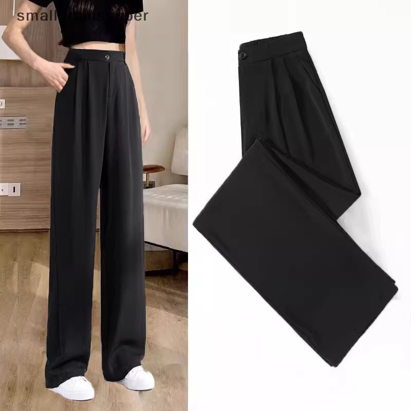 Quần Chiffon Ống Rộng Lưng Cao Xếp Ly Phong Cách Hàn Quốc Thời Trang Xuân Hè Cho Nữ