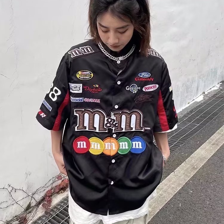 Áo Thun polo Tay Ngắn Thêu Họa Tiết Phong Cách Hip Hop Thời Trang Mùa Hè Cho Nữ