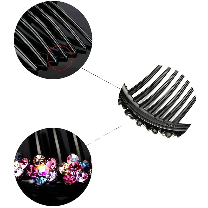 Lược Cài Tóc Bằng Nhựa Hình Hoa Đính Pha Lê Thời Trang Cho Nữ