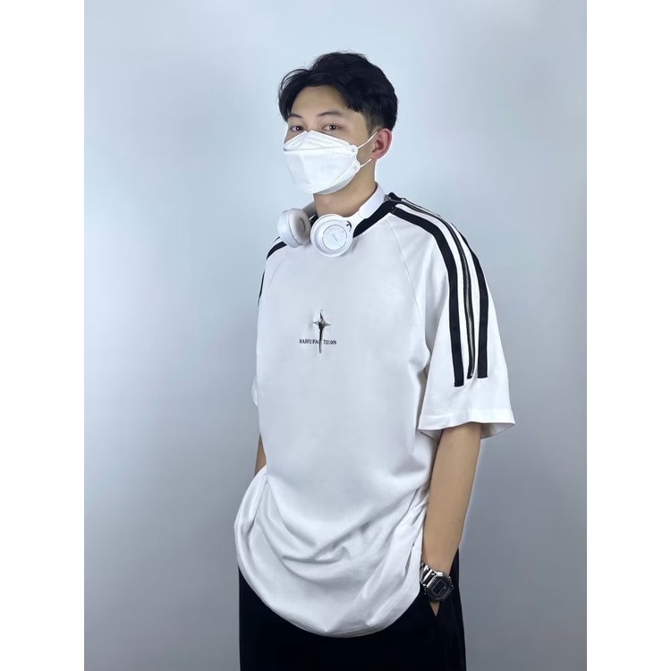 Áo Thun Tay Ngắn Phối Khóa Kéo Phong Cách Đường Phố Âu Mỹ Cá Tính Cho Nam