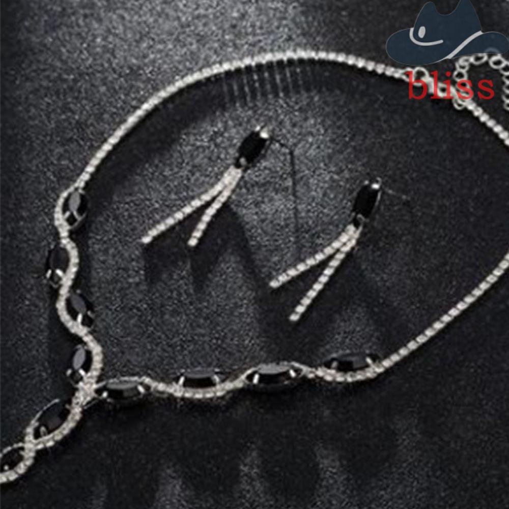 Bộ Vòng cổ + Bông Tai Hình Oval Thanh Lịch Cho Nữ