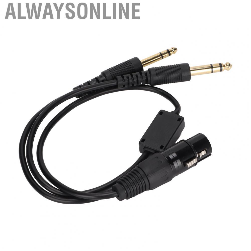 Alwaysonline XLR To 2 GA Plug Conversion Cable  Aviation Headphone Adapter Stretchable for Airbus Headset