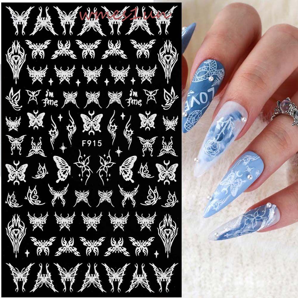 Miếng Dán Trang Trí Móng Tay Họa Tiết Bướm / Ngôi Sao Phong Cách Bohemian Xinh Xắn WMES15H