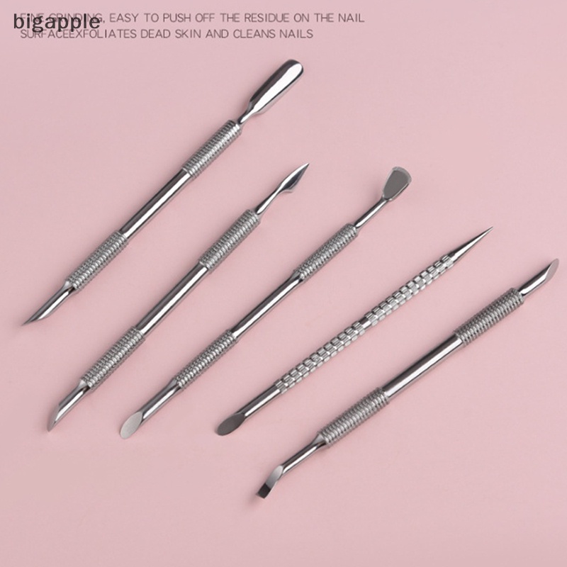1 Dụng Cụ Làm Móng Bằng Thép Không Gỉ Hai Đầu Giúp Loại Bỏ Da Chết Tiện Dụng
