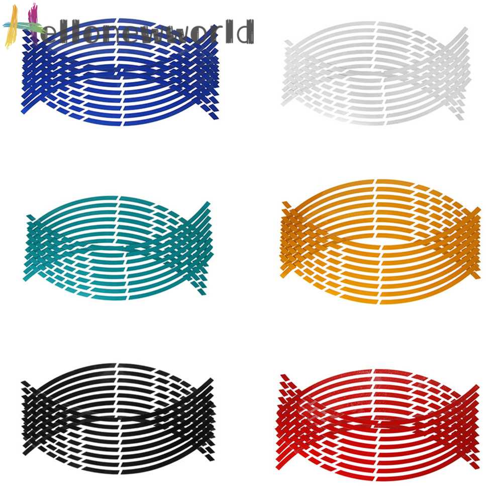 Set 16 Miếng Dán Phản Quang 18 inch Trang Trí Vành Bánh Xe Hơi / Mô Tô