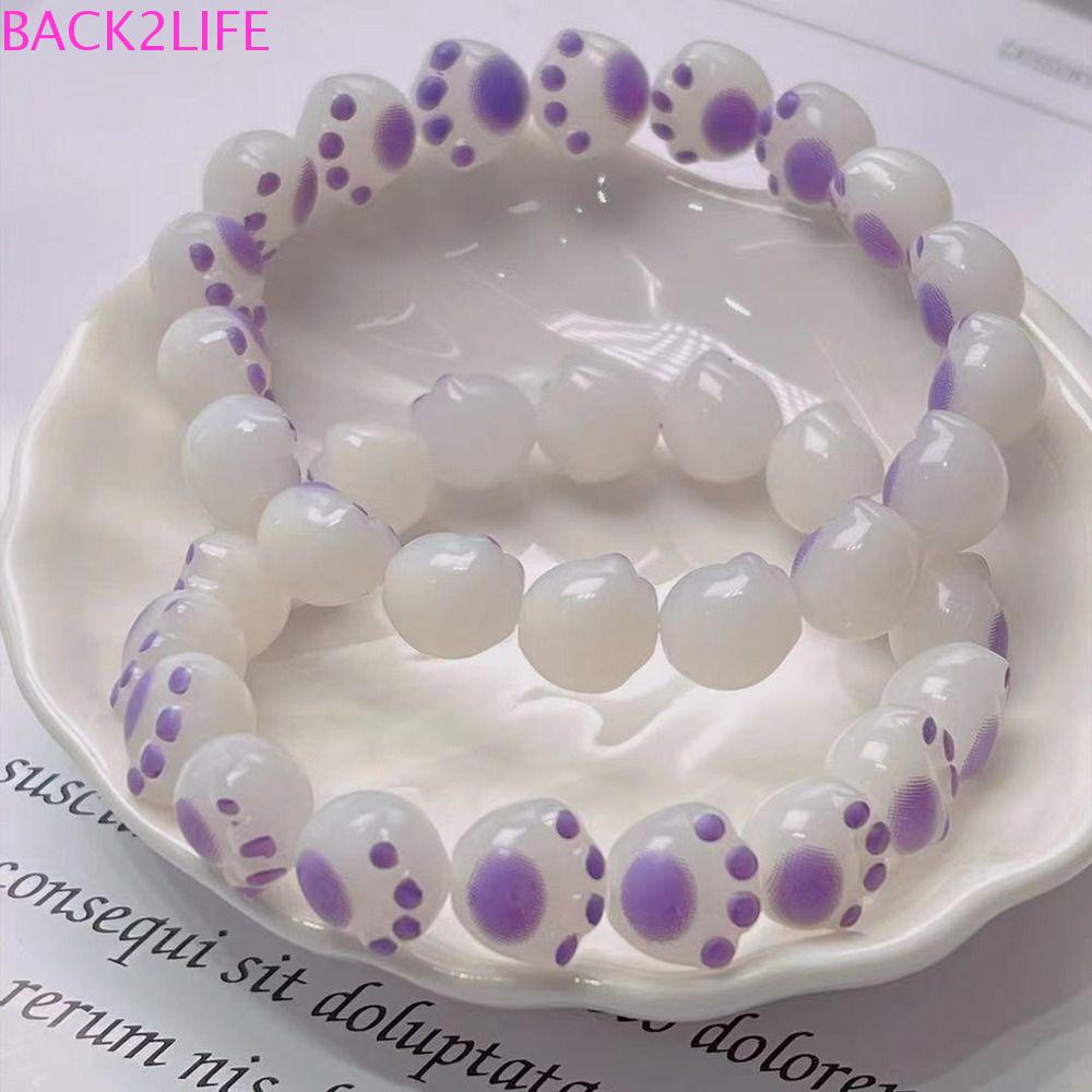 BACK2LIFE Vòng Đeo Tay Bằng Resin Hình Dấu Chân Mèo Dễ Thương Thời Trang Cho Nữ 2life