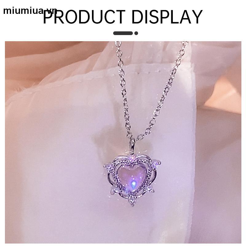 Miumiua🔮Vòng cổ choker mặt đá quý nhân tạo hình trái tim thời trang cho nữ