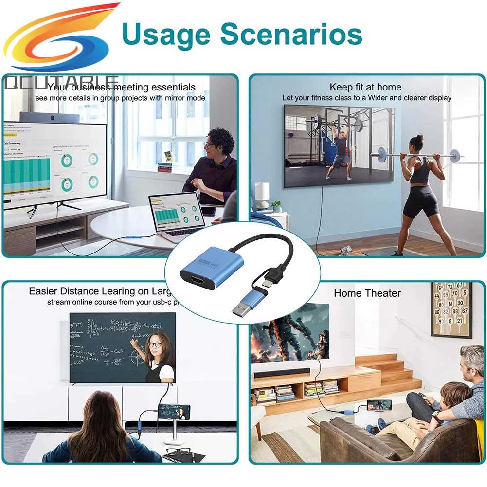 Bộ Chuyển Đổi Màn Hình Usb 3.0 / Type-C Sang HDMI-Compatible Cho Điện Thoại / Máy Chiếu